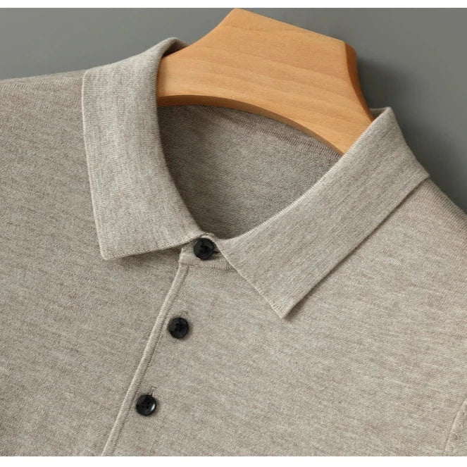 Men's merino wool polo shirt