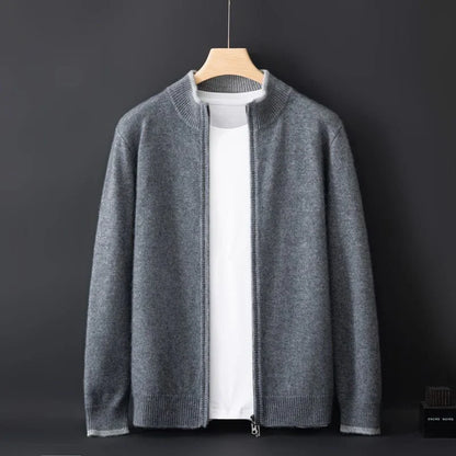 Men's cashmere zip up sweater jacket