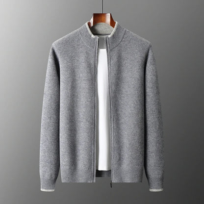 Men's cashmere zip up sweater jacket
