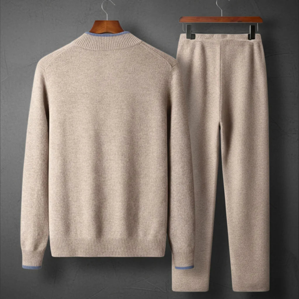 Men's cashmere zip tracksuit set