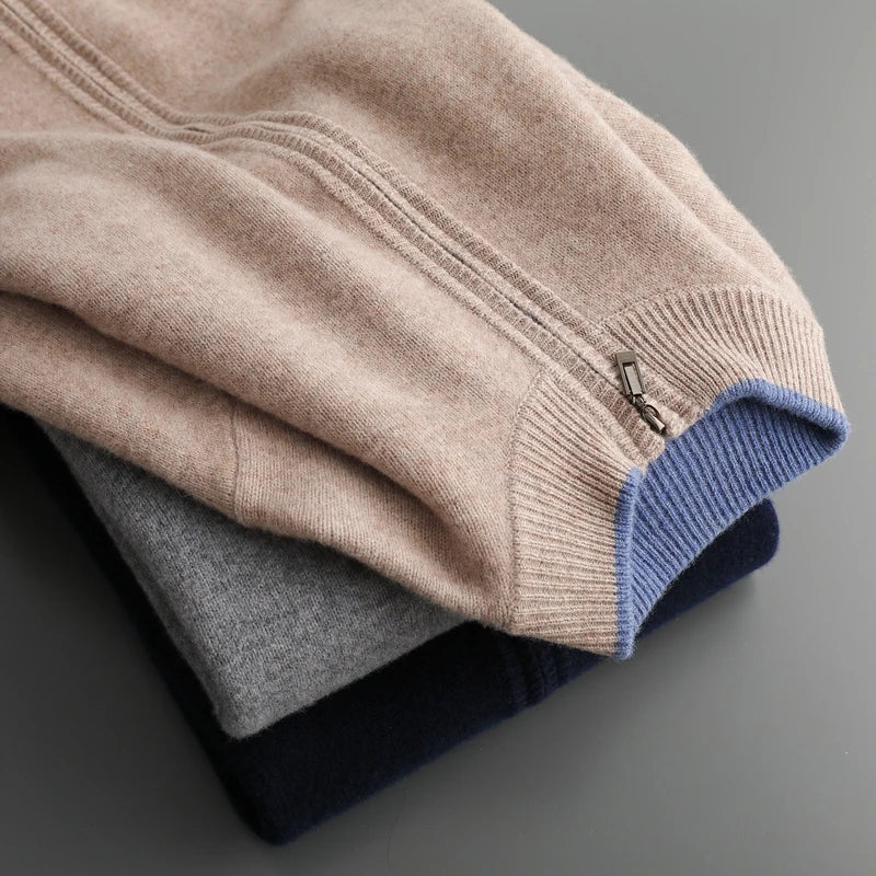 Men's cashmere zip tracksuit set