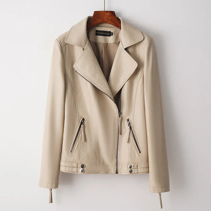 Reagan structured leather jacket, front view