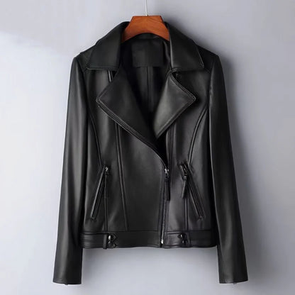 Reagan structured leather jacket in black