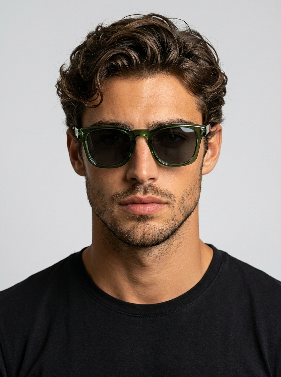 black Square Acetate Sunglasses
