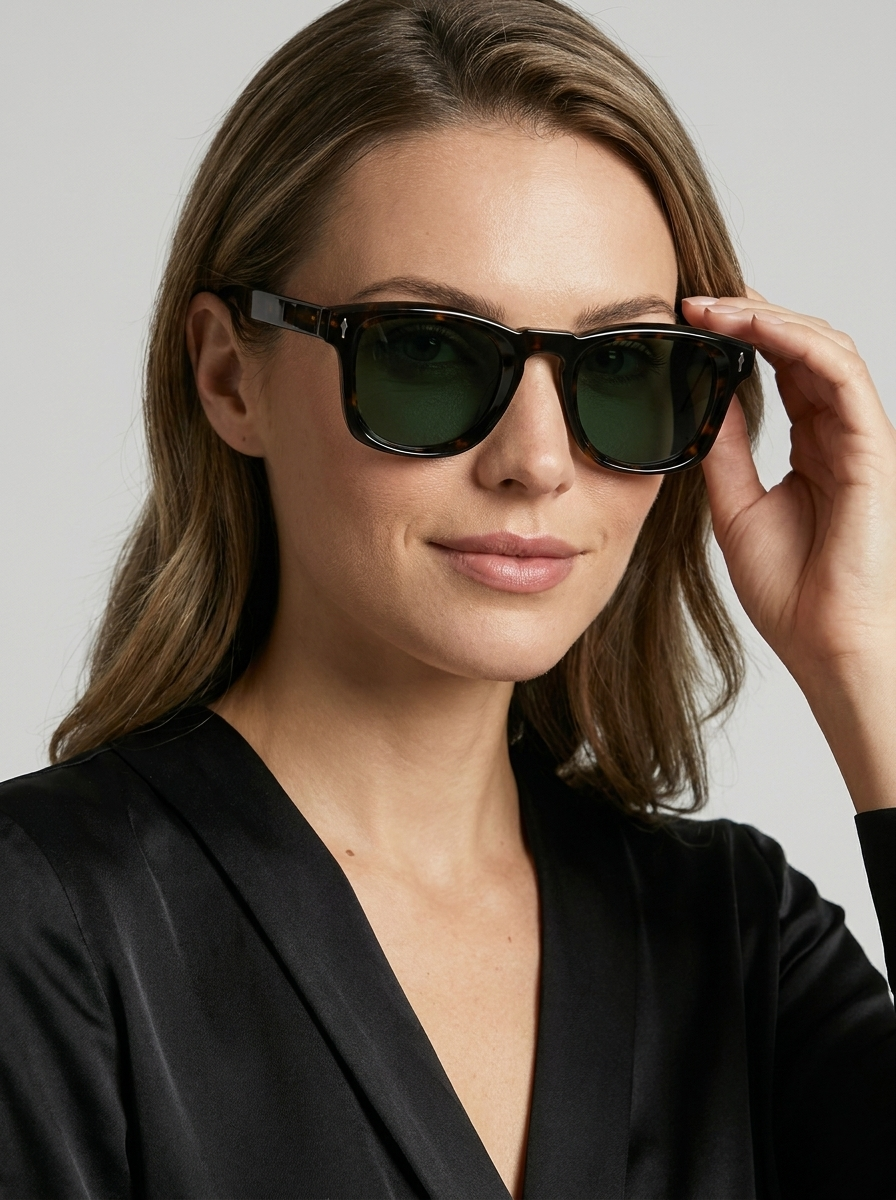 black Square Acetate Sunglasses