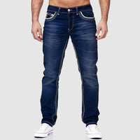 Blake | Men's Regular Fit Straight Leg Jeans in Durable Cotton Blend Denim