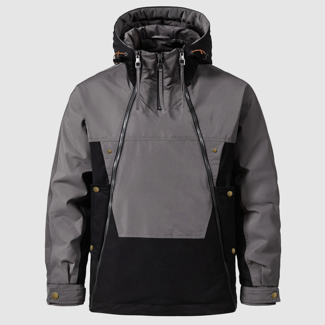 Men's gray waterproof windproof duck down puffer jacket