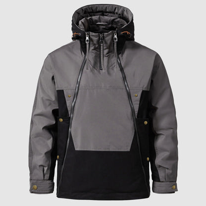 Men's gray waterproof windproof duck down puffer jacket