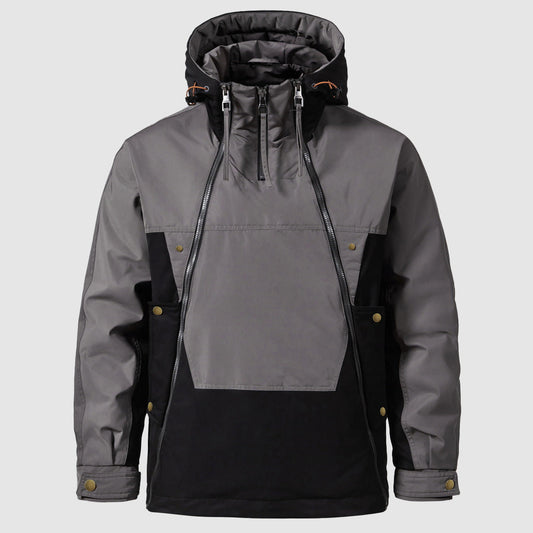 Men's gray waterproof windproof duck down puffer jacket
