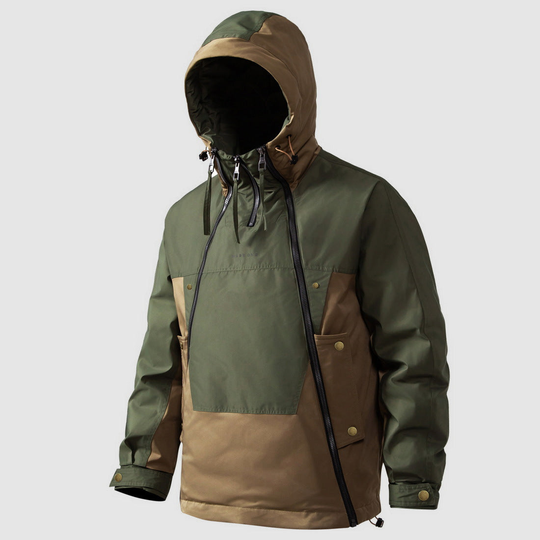 Men's gray waterproof windproof duck down puffer jacket