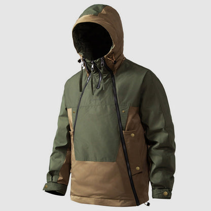 Men's gray waterproof windproof duck down puffer jacket