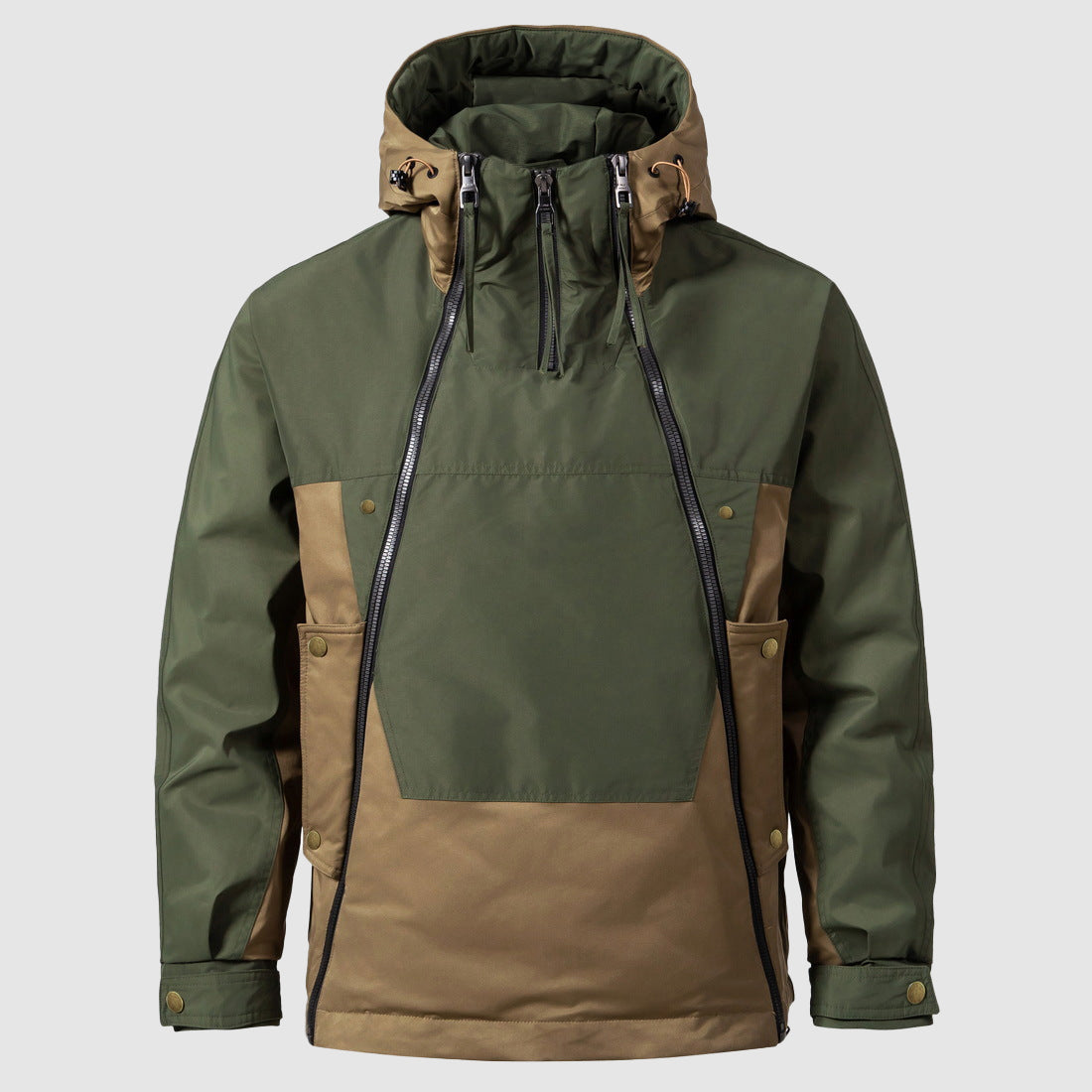 Men's gray waterproof windproof duck down puffer jacket