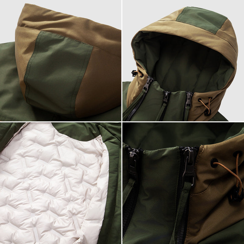 Men's gray waterproof windproof duck down puffer jacket