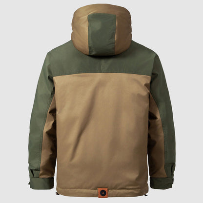 Men's gray waterproof windproof duck down puffer jacket