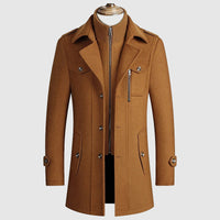 Vincent | Men's Wool Blend Coat with Lapel Collar and Button Front for Fall