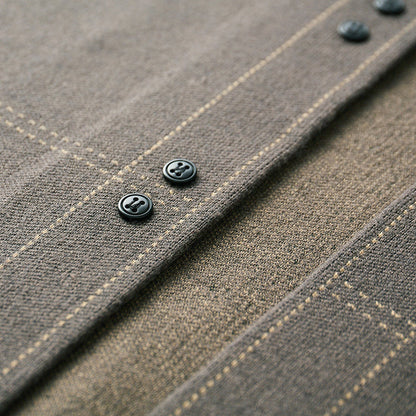 Men's blue plaid wool blend knit cardigan sweater for fall layering