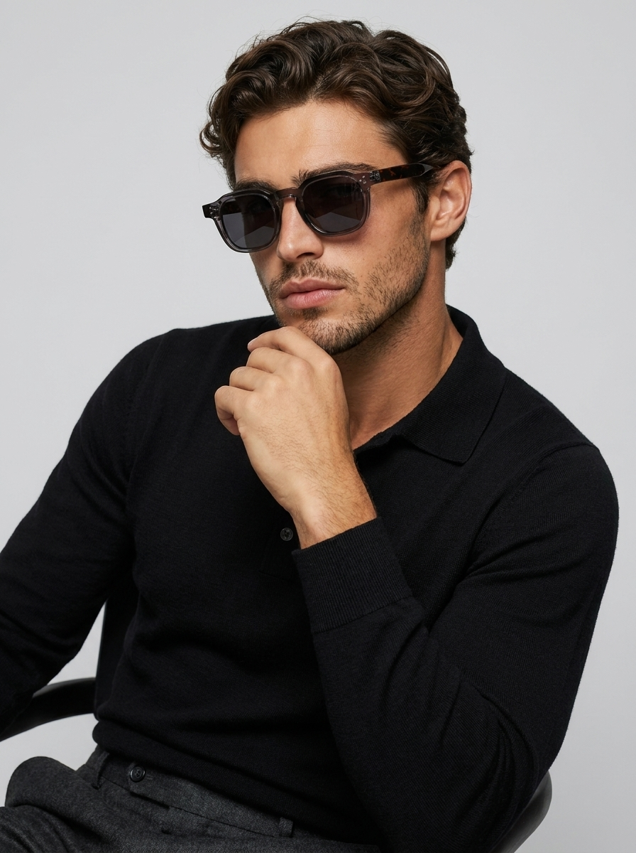 brown Bold Retro Acetate Sunglasses