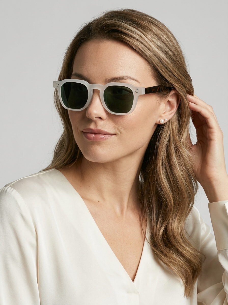 brown Bold Retro Acetate Sunglasses