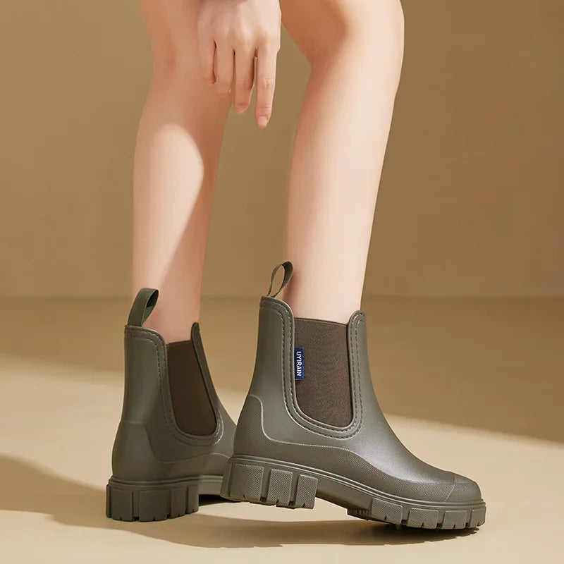 Women's waterproof chelsea rain boots