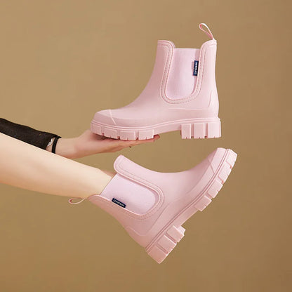 Women's waterproof chelsea rain boots