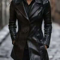 Estelle | Tailored A-Line Mid-Length Winter Coat with Notched Collar