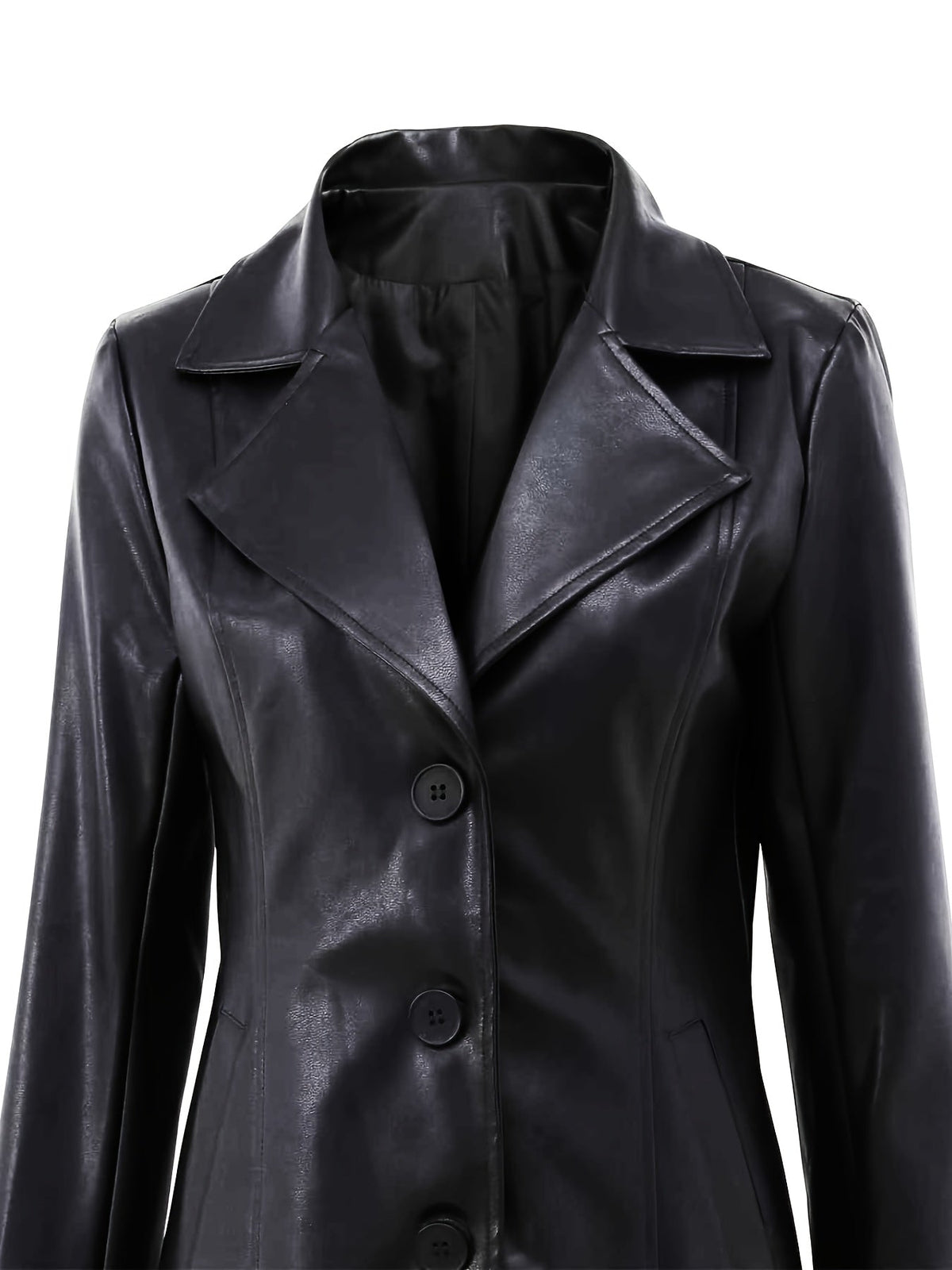 Tailored A-Line Mid-Length Winter Coat with Notched Collar – view 4