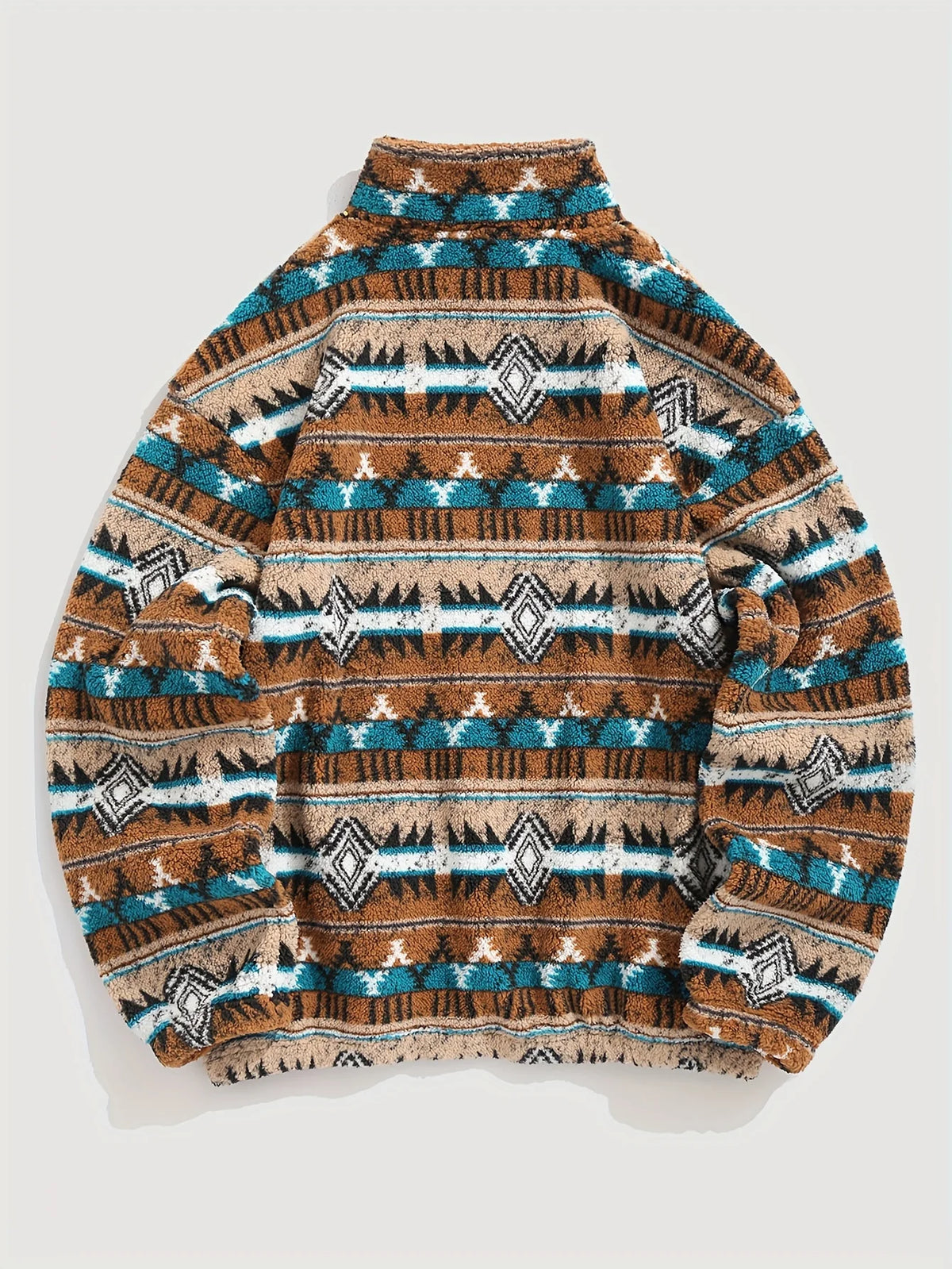 Men's Quarter-Zip Pullover, Patterned Winter Knit Top