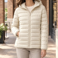 Audrey | Women's Hooded Cashmere Jacket with Zip Front and Pockets