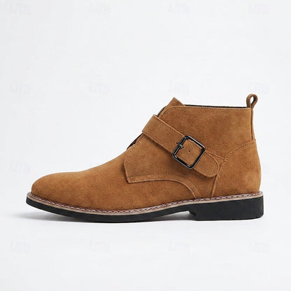 Men's Buckled Ankle Boots with Supportive Sole
