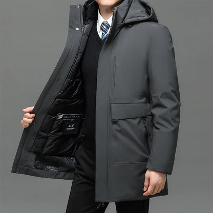 Men's gray duck down puffer coat
