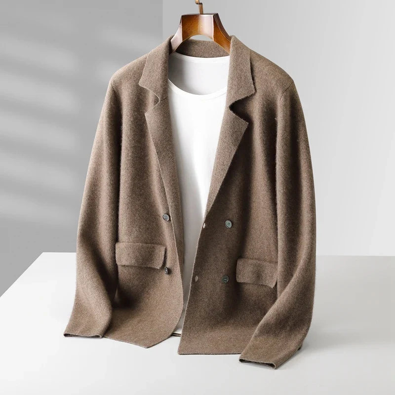 Men's double-breasted cashmere blazer