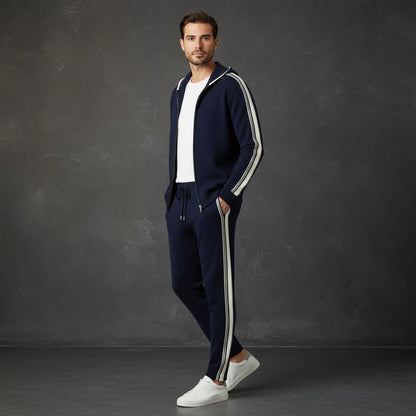 Men's cashmere hooded zip tracksuit