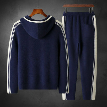 Men's cashmere hooded zip tracksuit