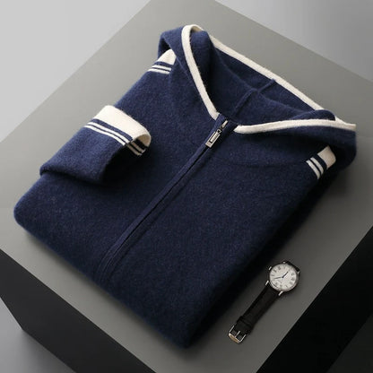 Men's cashmere hooded zip tracksuit