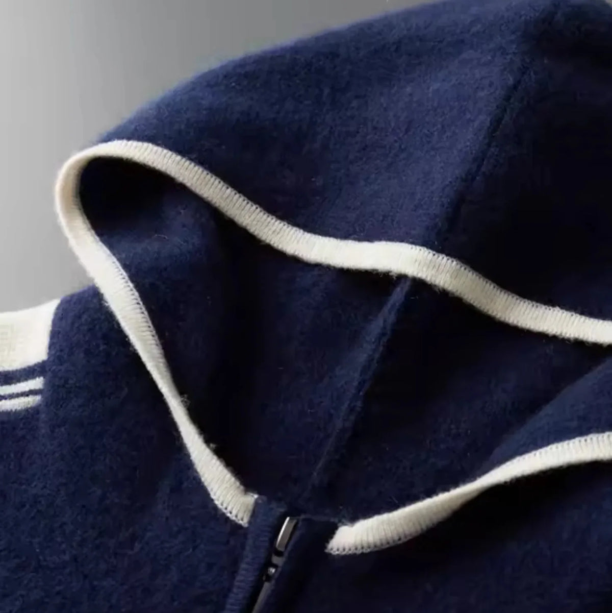 Men's cashmere hooded zip tracksuit