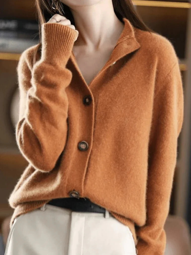 Women's button up cardigan with collar