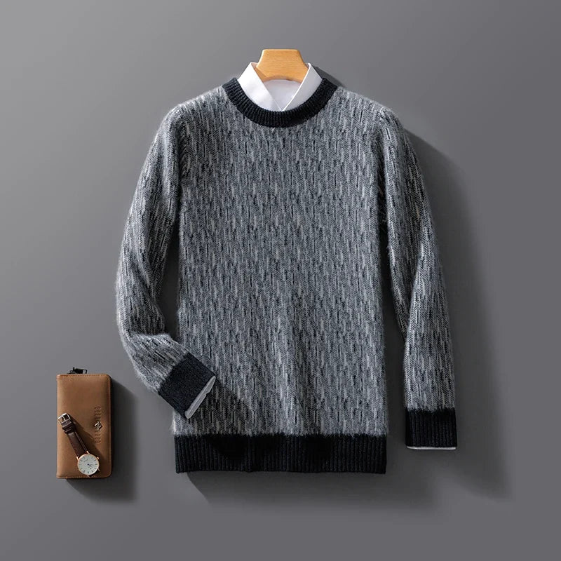 Men's black cashmere knit sweater