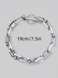 Marcus | Men's Stainless Steel Chain Bracelet, Toggle Clasp