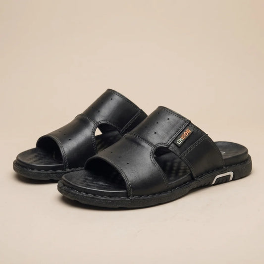 Jasper wide-fit slide sandals, front view
