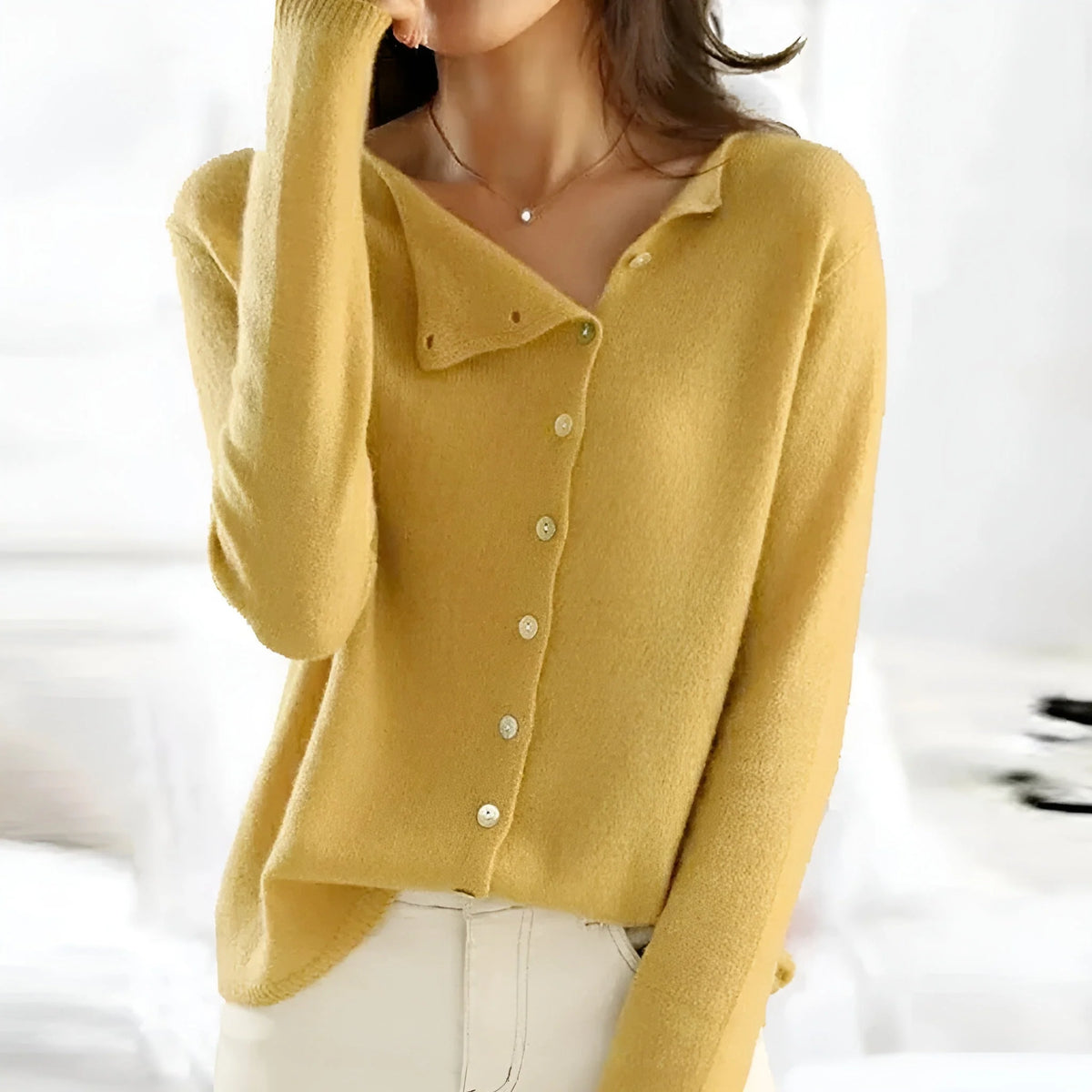 Women's yellow lightweight cardigan