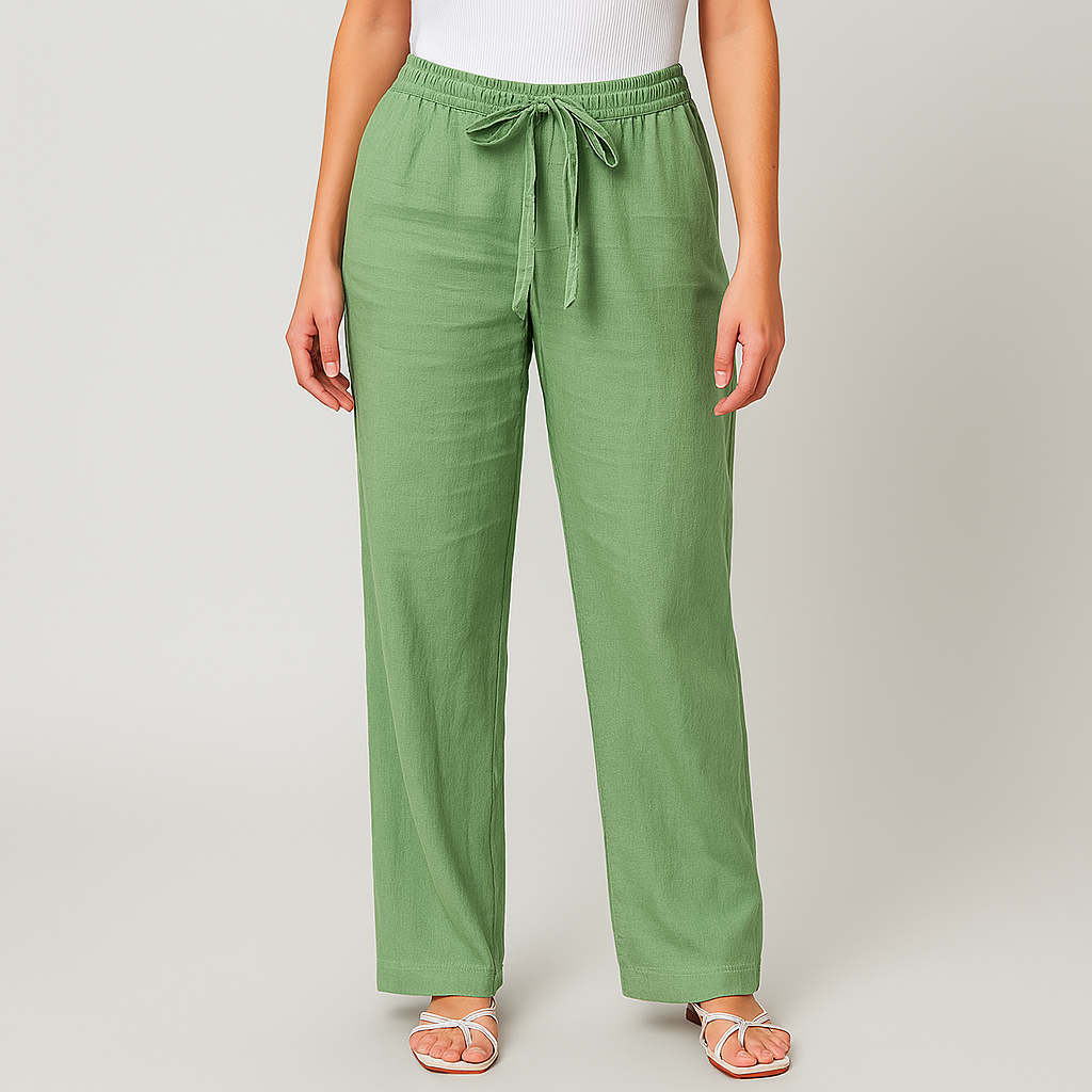 Men's navy blue linen drawstring pants relaxed fit