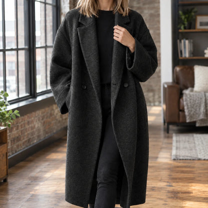 Samantha oversized wool blend coat, front view