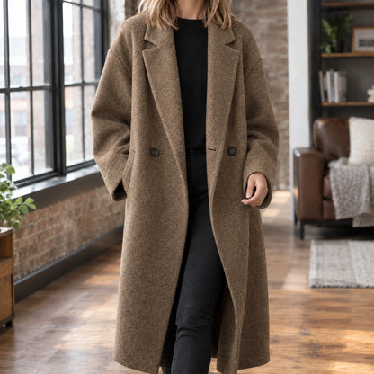 Samantha wool coat in sea blue