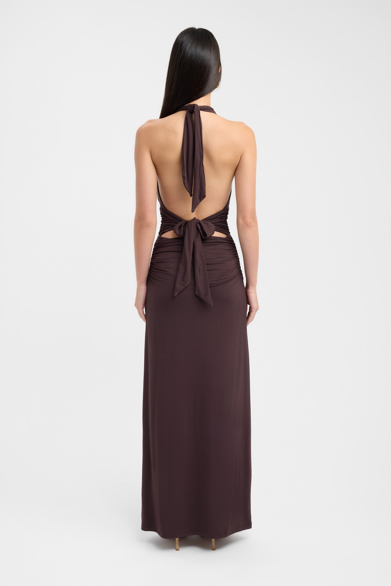 Halter Figure-Hugging Maxi Dress with Open Back – view 2