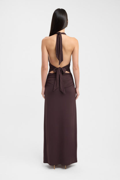 Halter Figure-Hugging Maxi Dress with Open Back – view 2