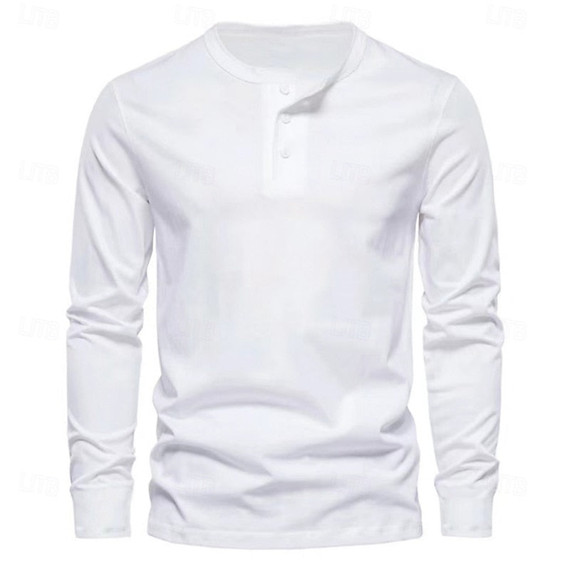 Men's Classic Button-Placket Henley Shirt – view 3