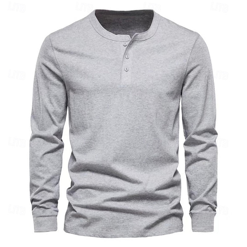 Men's Classic Button-Placket Henley Shirt – view 6