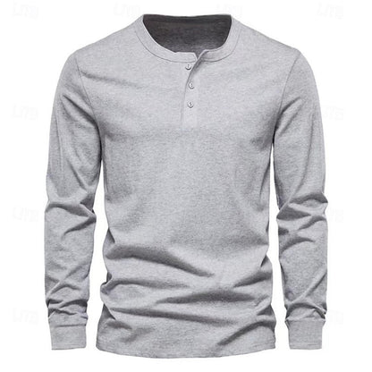 Men's Classic Button-Placket Henley Shirt – view 6