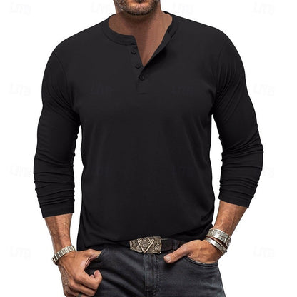 Men's Classic Button-Placket Henley Shirt – view 8