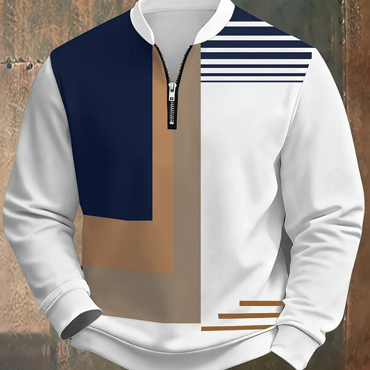Men's Half-Zip Pullover, Modern Winter Knit Sweater
